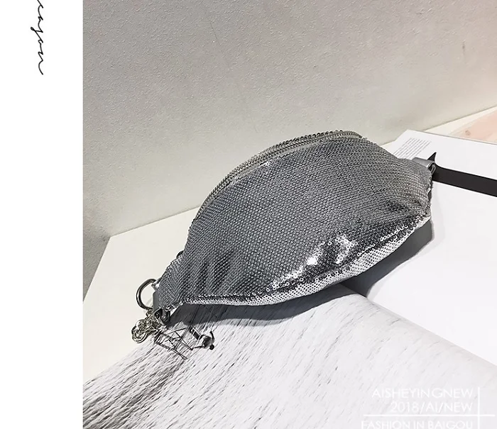 Miyahouse Sequin Fanny Pack Женская нагрудная сумка через плечо модная поясная сумка с пайетками Женская дешевая поясная сумка
