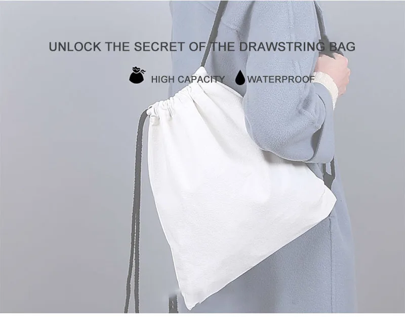 Zackpack, рюкзак на шнурке, Студенческая спортивная Хлопковая Сумка на шнурке, маленький рюкзак с принтом, индивидуальный логотип, DB33, Полиэстеровая сумка