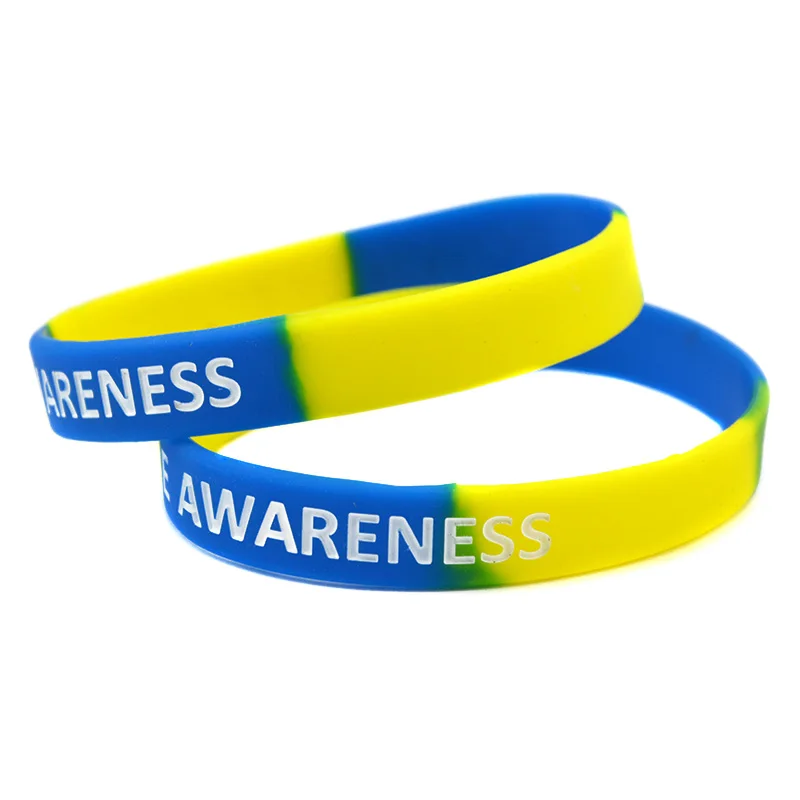 OBH 1PC Down Syndrome Awareness Silicone Rubber Wristband Subsection Color | Украшения и аксессуары