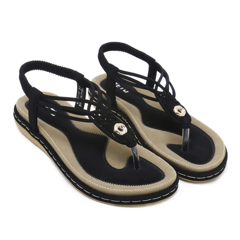 Модные вязать сандалии женские повседневные мягкие удобные большие размеры