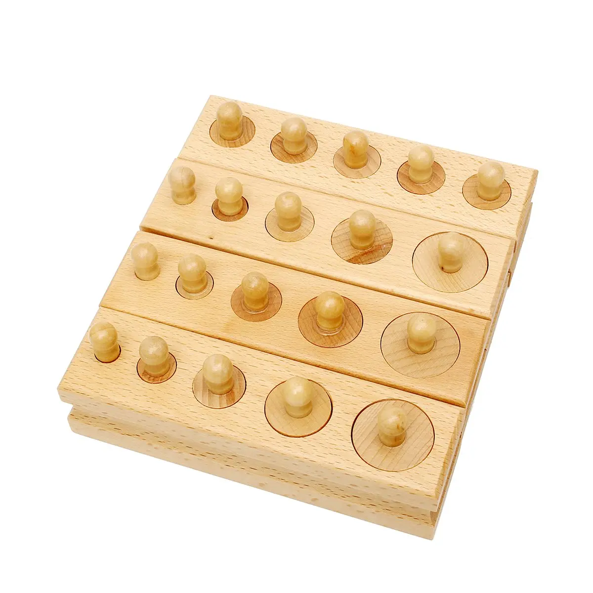 Цилиндрические блоки с накладками Семейный комплект деревянный образовательный