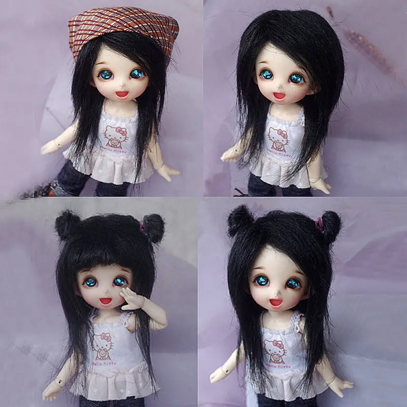 [Wamami] черный длинный шерстяной парик/волосы 1/8 Pukifee Ae Lati BJD Dollfie 14 см|bjd dollfie|wool wigdollfie