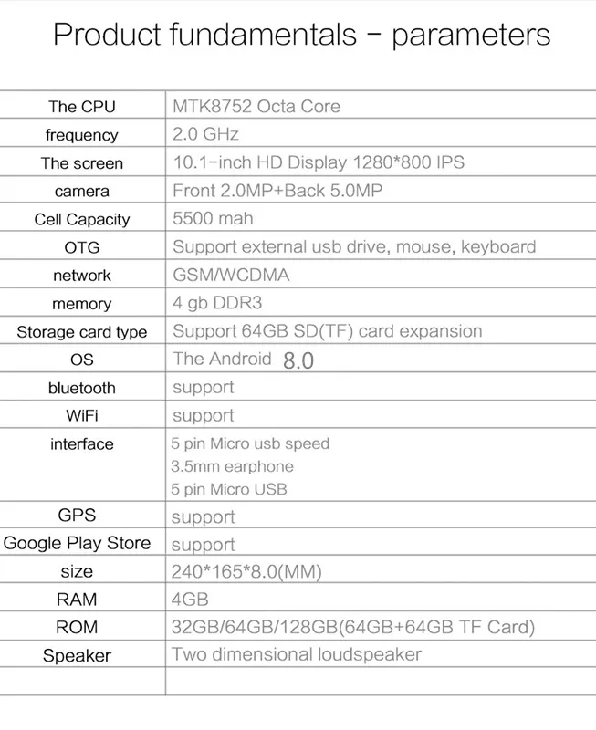 Новинка, Google Play, ОС Android 8,0, 10 дюймов, планшет, четыре ядра, 4 Гб ОЗУ, 64 Гб ПЗУ, 1280*800, ips, 2.5D стекло, Детские планшеты, 10 10,1