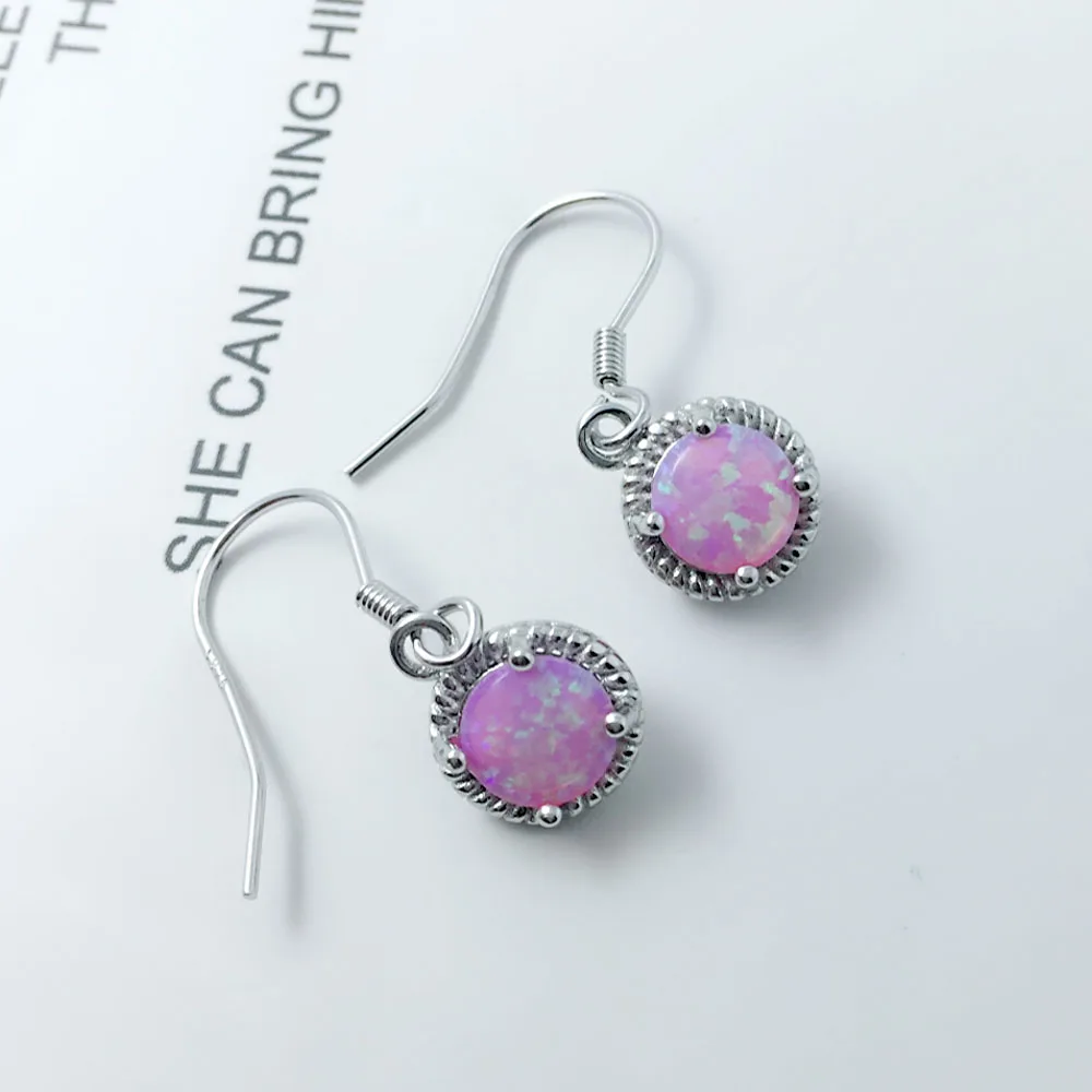 Женские серьги-подвески из серебра 925 пробы круглые классические белые серьги в