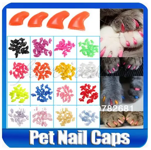 Новинка 2016 100 шт. мягкие кошачьи колпачки для ногтей домашних животных накладные