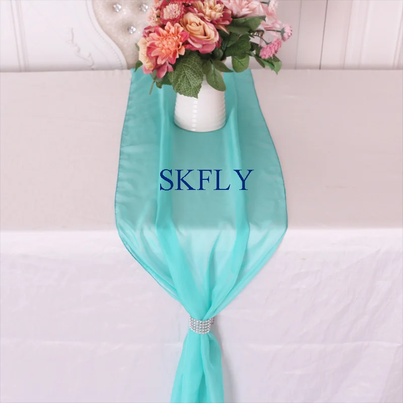 tiffany blue RU015K уникальный необычный Высококачественный Свадебный фиолетовый серый белый Тиффани голубой детский розовый пыльная роза мягкая прозрачная вуаль настольная дорожка - Цвет: tiffany blue