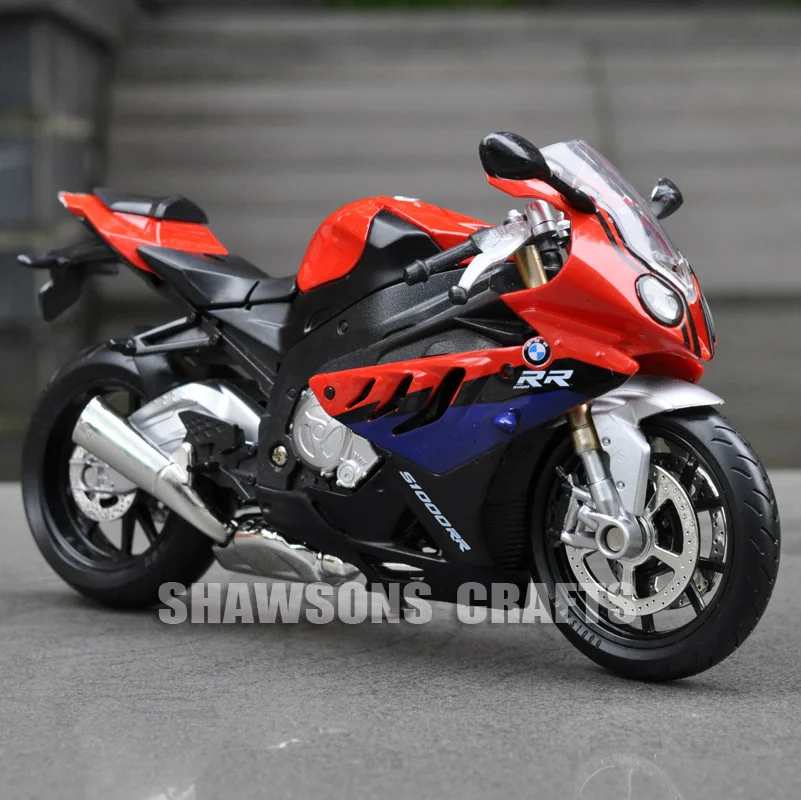 1:12 литые под давлением металлические модельные игрушки звук и огни S1000RR мотоцикл спортивный велосипед Реплика