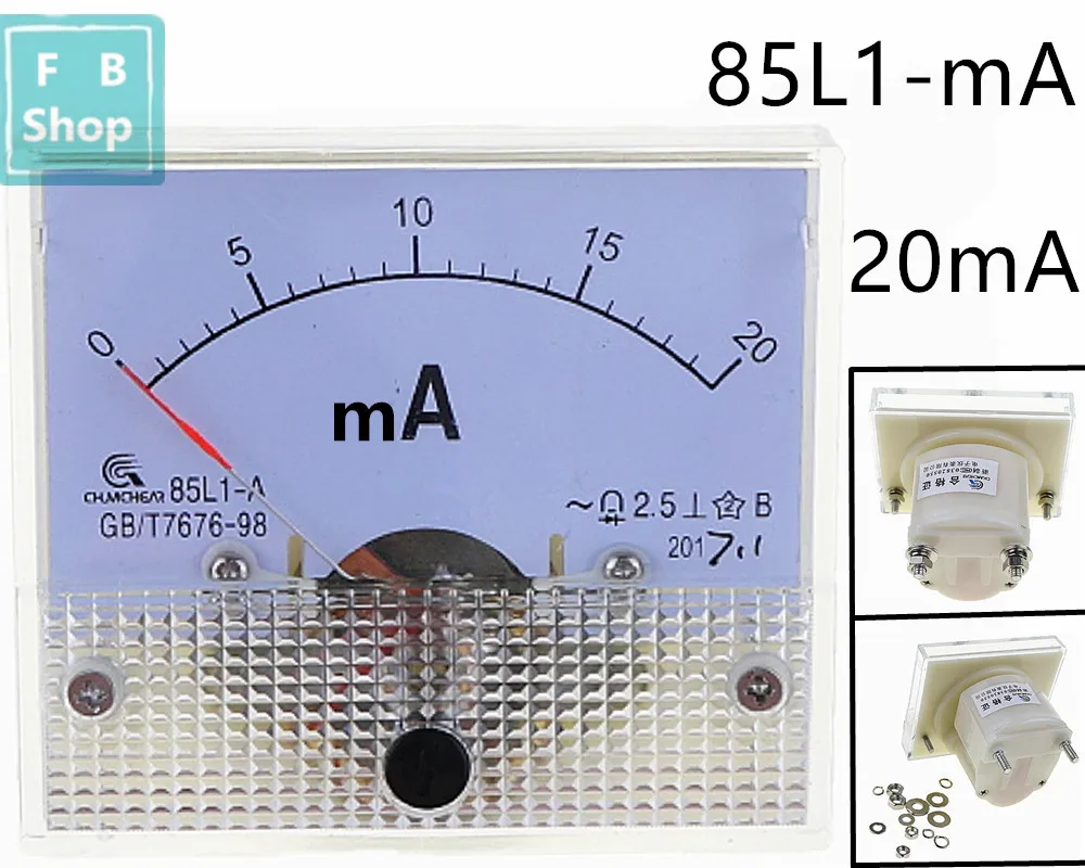 1 шт. 85L1-mA 20mA AC Белый пластиковый корпус Аналоговая Панель Амперметр | Инструменты