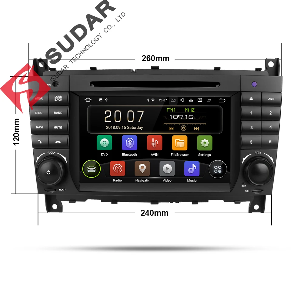Isudar Штатная Автомагнитола навигация на Android 8.1 2 Din для Mercedes/Benz/Sprinter/W203/A180/Viano/Vito/W639/A
