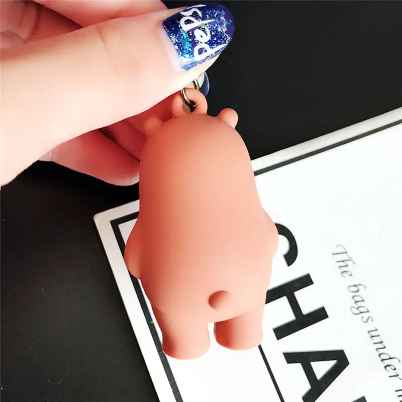 Мультфильм аниме милые три медведя животных куклы брелоки женская сумка для автомобиля ремень с подвеской