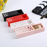 100pcs macaron packing boxalmond biscuits cake box the new hollow muffin packaging boxmulti color optional 13x6x4cm
