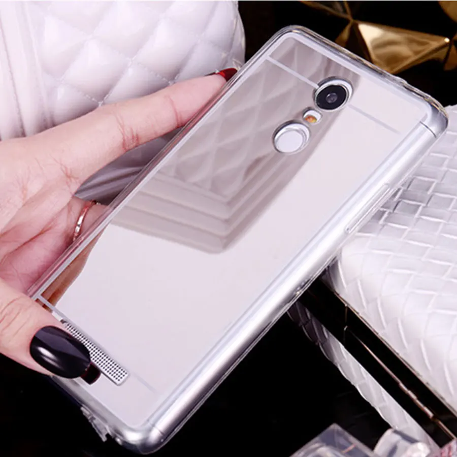 Silver Роскошный mi rror чехол s для Red mi Note 3 4 Мягкий ТПУ чехол для телефона для Xiao mi Red mi Note 3 Pro Red mi Note3 Note4 силиконовый чехол-накладка - Цвет: Silver