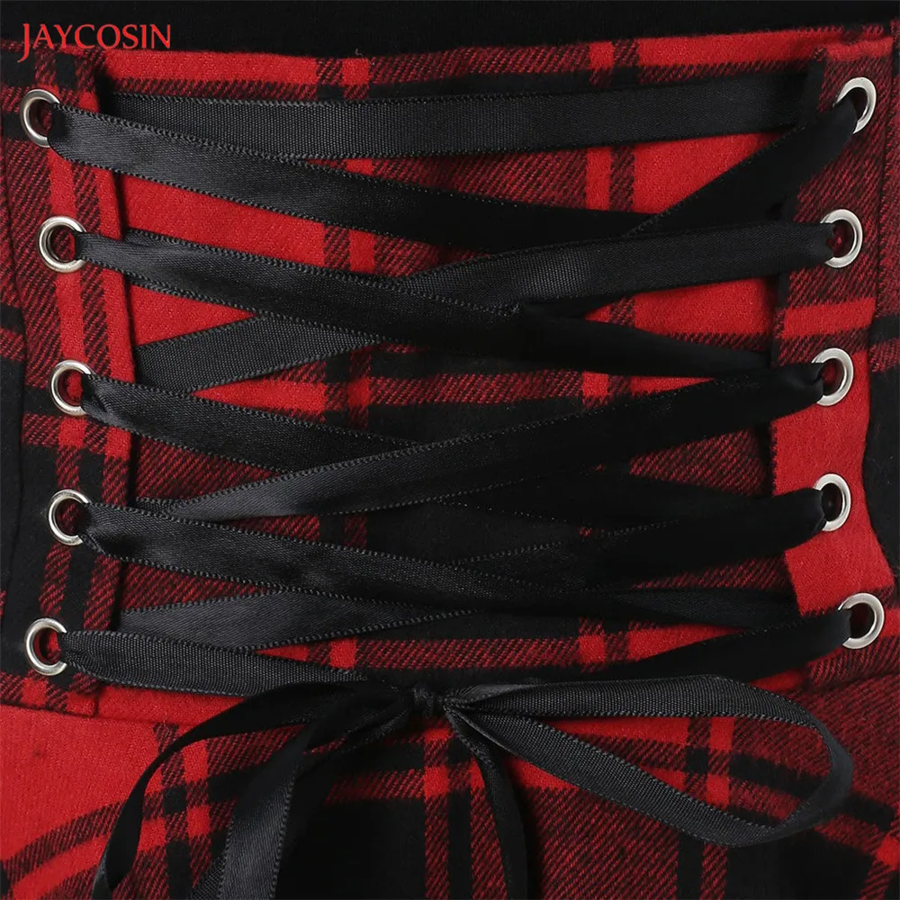 Женская одежда Jaycosin клетчатое платье на шнуровке летнее хлопковое без рукавов
