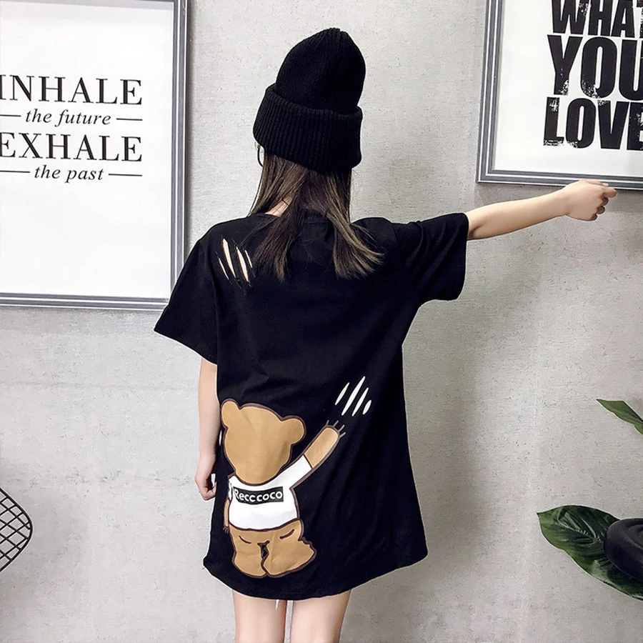 Summer T Shirt Women Cotton Fashion Harajuku Kawaii Tshirt Korean Style Ulzzang Streetwear T-Shirt Plus Size Clothing 5G39 | Женская