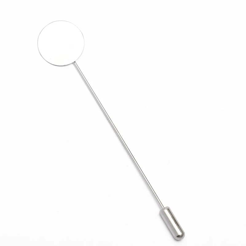 Silver 10pcs 10 15mm Silver Tone Round Blank Brooch Bases Tray Lapel Stick Brooch Safety Pin Needle for DIY Costume Jewelry Accessories - Цвет: Silver
