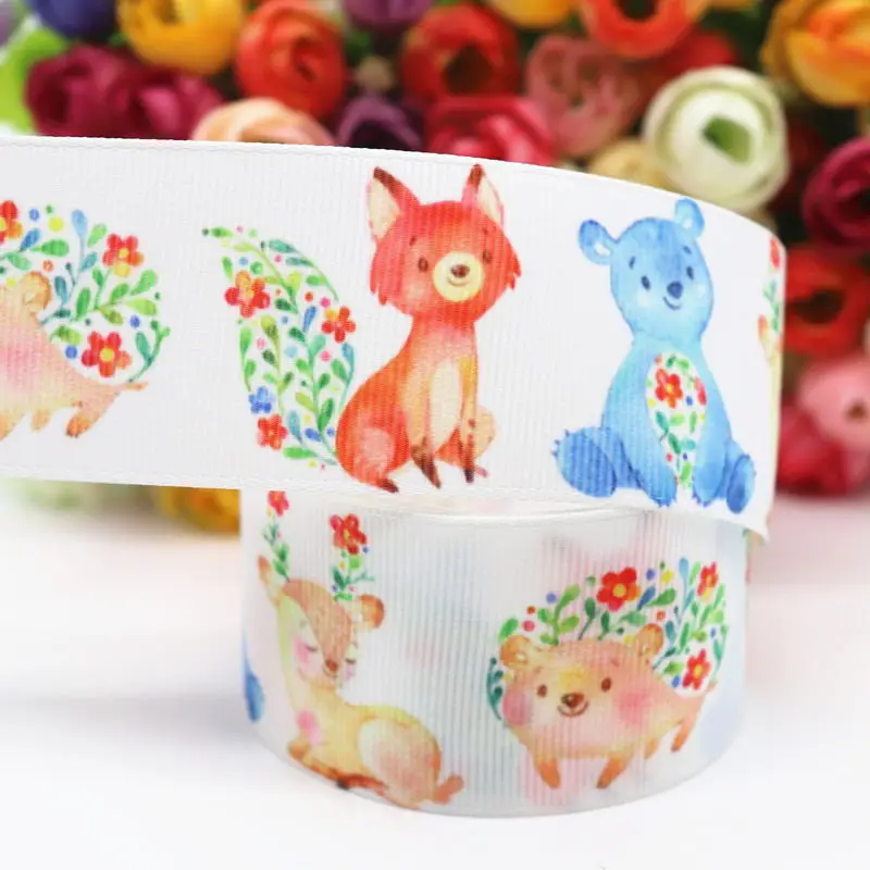 10 ярдов цветы/торт печатные корсажная лента 1," 38 мм для волос луки DIY ремесла ручной работы аксессуары M19060101