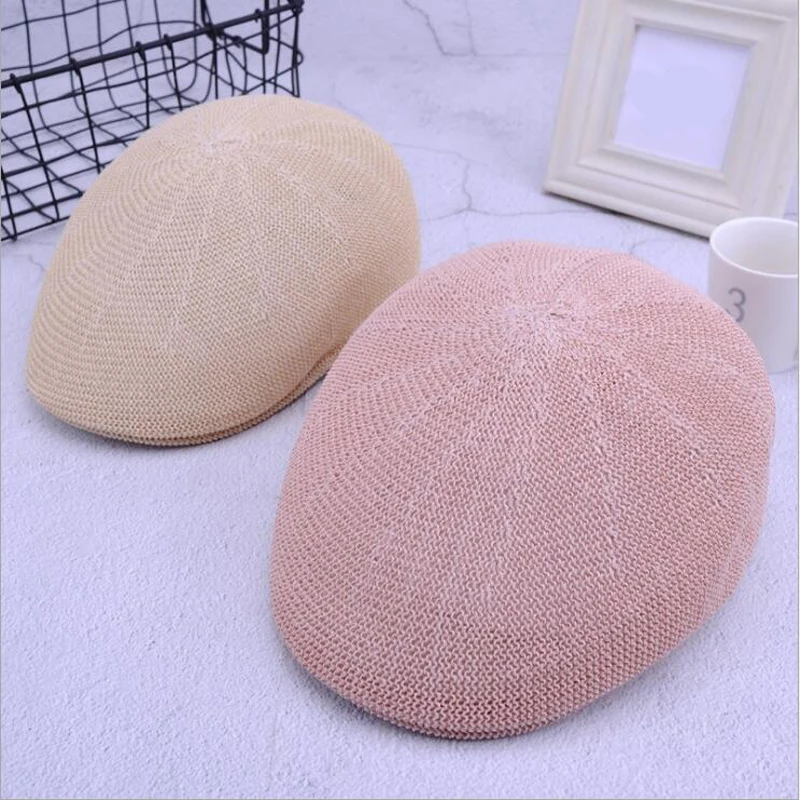 Новая мода лето женский берет шляпа Британский Повседневный кепки Gorras льняные солнцезащитные очки мужской солнцезащитный козырек дышащий соломенный берет кость