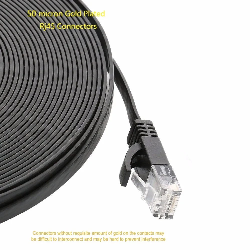 Ethernet Кабель Cat 6 плоский сетевой кабель 50 футов белый черный с разъемом Rj45 15 м|cable