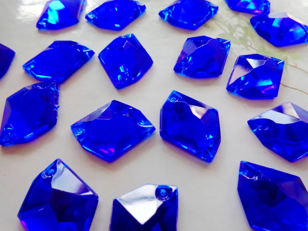 

80pcs 21*16mm Sew on rhinestones royalblue colour cosmic shape flatback gem stones acryl crystal strass diamond 80pcs/lot