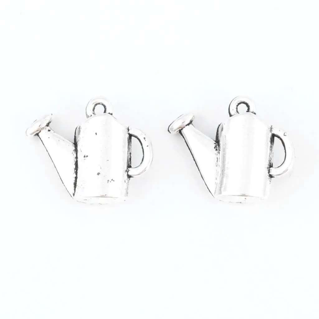 10 шт. серебряный цвет мини Амулеты для полива битвы Цветок Сад кулон изготовление