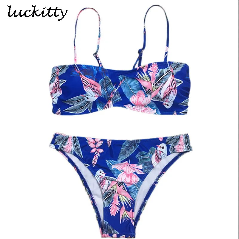 Женский купальник с чашками пуш-ап и цветочным принтом | Женская одежда