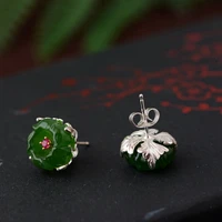 s925 pure silver style blooming flowers female new gift earrings