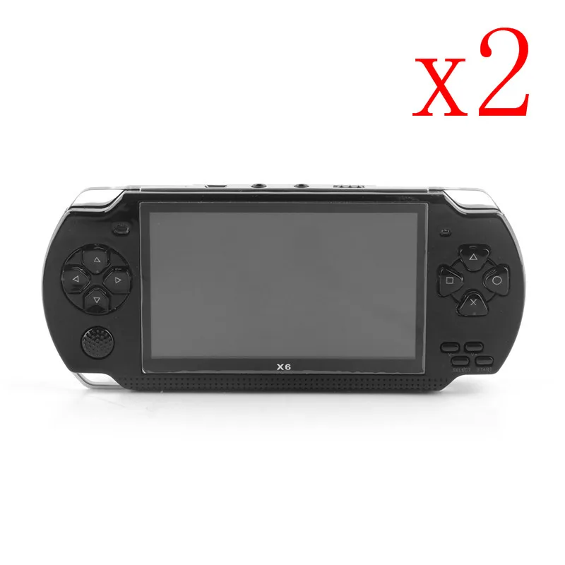 2 шт цветной экран видео игровая консоль GB BOY X6 ручная классическая ретро детская игровая консоль 8 Гб встроенные 300 игры MP5 плеер - Цвет: Черный