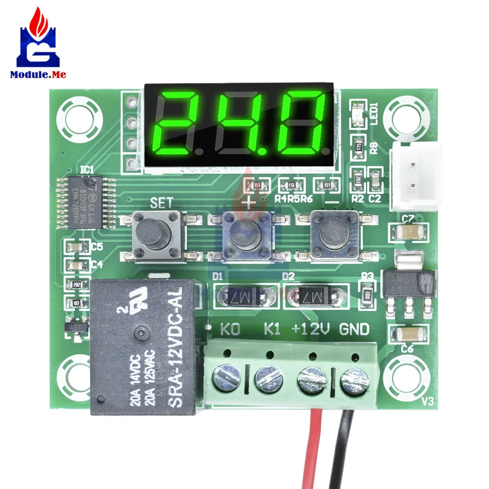 Переменный ток 110-220 В трансформатор AC-DC модуль питания W1209 светодиодный цифровой термостат переключатель контроля температуры с датчиком температуры