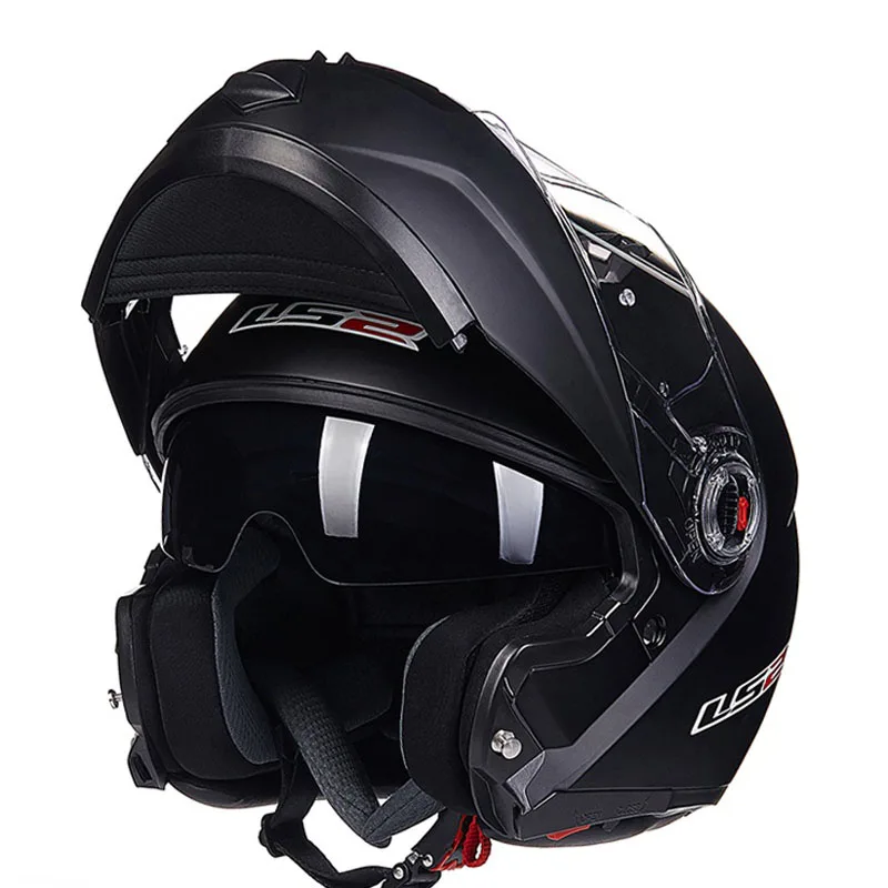 Новинка Зима 2018 флип-ап мотоциклетный шлем из АБС-пластика с двойными линзами