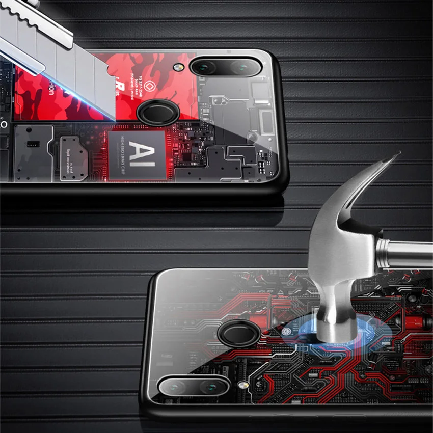 Чехол для Redmi Note 7, чехол для Xiaomi Redmi note 7 pro, чехол из закаленного стекла с защитой от падения, чехол для Xiaomi Redmi Note 7, чехол с рисунком