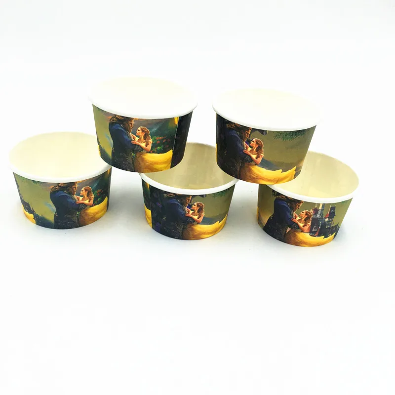 50 шт./лот чашки для мороженого с изображением красавицы и чудовища детские