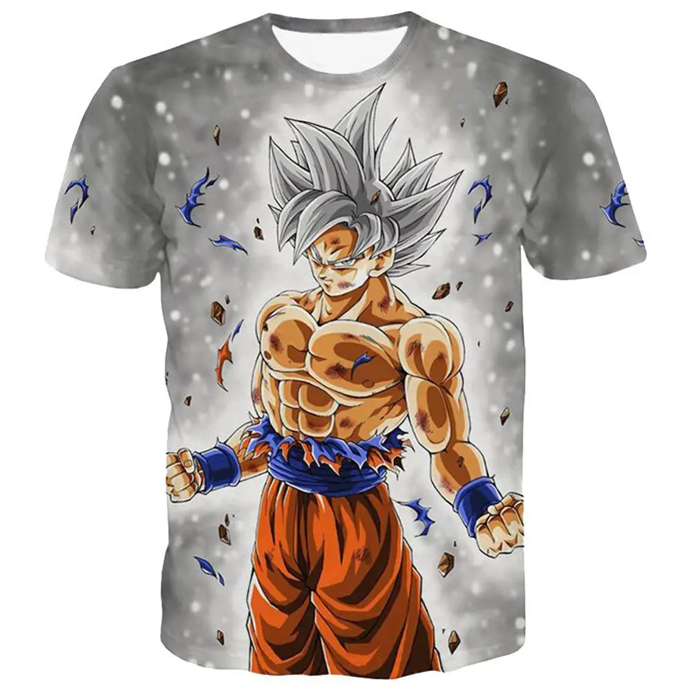 LE102 Новинка, футболка Dragon Ball Z, мужская летняя футболка с 3D принтом, супер сайян Сон Гоку, черная Вегета, битва Драконий жемчуг, Повседневная футболка, топы, футболки - Цвет: LE102