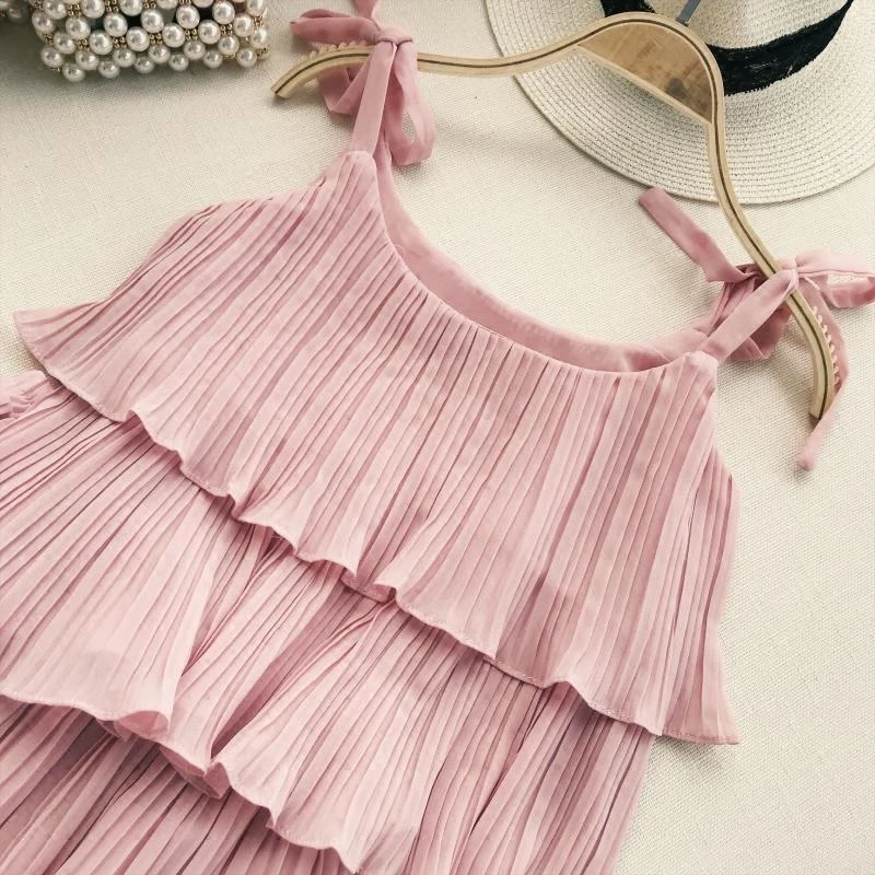 AreMoMuWha/Новинка Летний милый праздничный плиссированный Женский комплект топ с