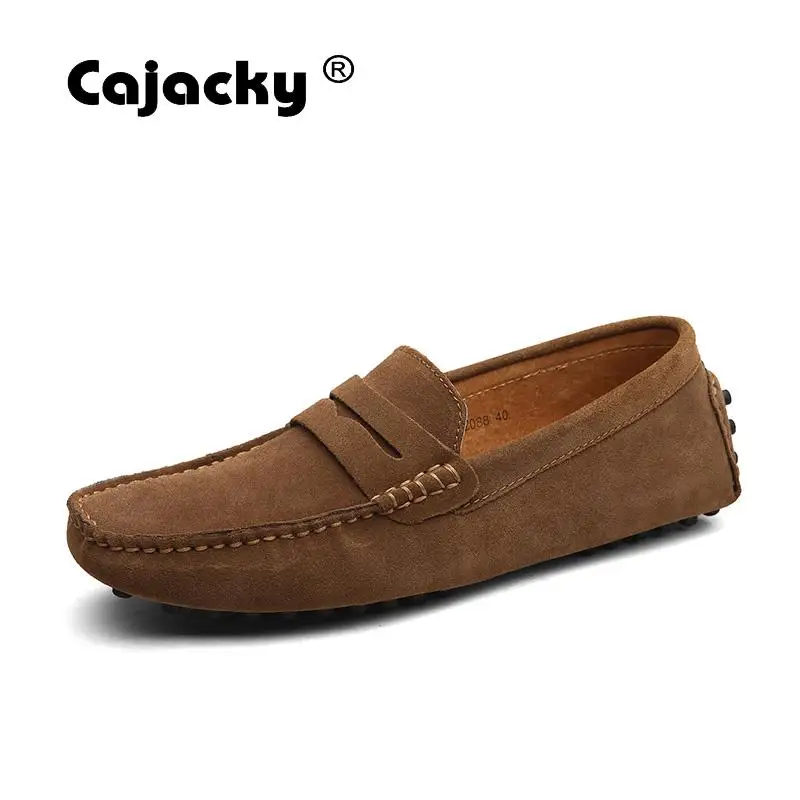 Cajacky Men Penny Loafers Big Size Cow Suede Leather Moccasin Shoes Designer Driving 10 Colors Mocasines Hombre | Обувь