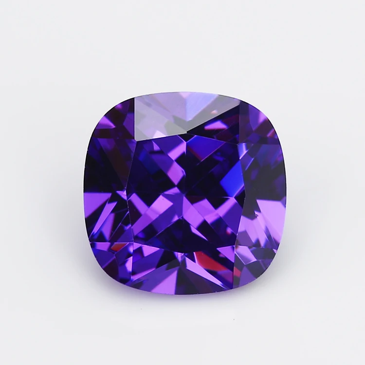 

5x5~12x12mm Violet Color Cushion Cut Shape Loose CZ Stone Beads Brilliant Cut 5A Synthetic Gems Cubic Zirconia