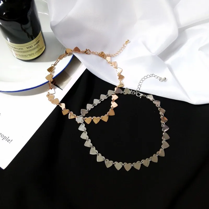 Простой темперамент имитация покрытием золото любовь металл прилив ключицы цепи