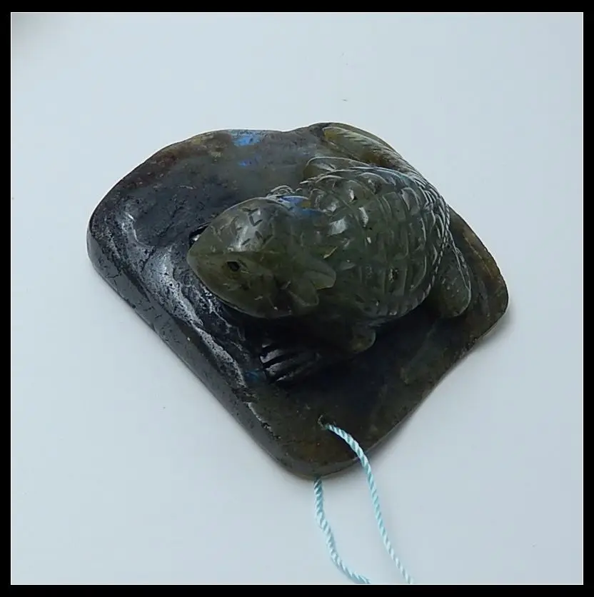 New Design Natural Stone Carved Phrynosoma Platyrhinos Labradorite Necklace Pendant 61x57x27mm 116.90g fashion jewelry accessory