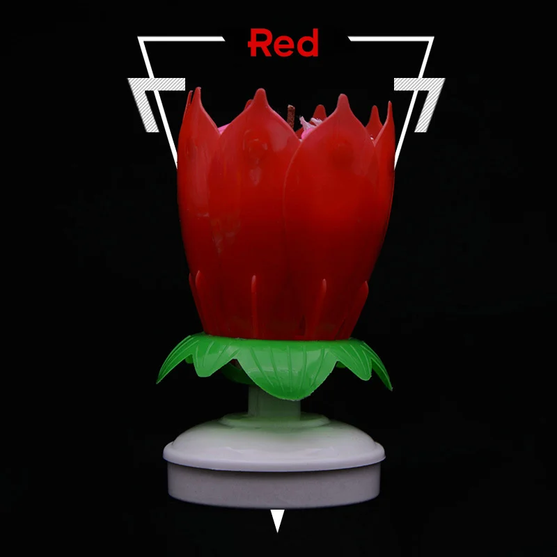 1 шт. Волшебная музыкальная свеча лотоса популярная ротационная Лотос свет для