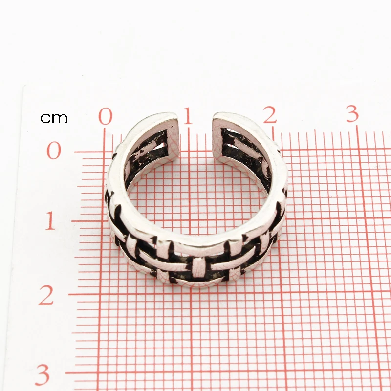 1Pc Vintage Hollow Out Weave Open Ring For Women Personality Antique Silver Multilayer Finger Adjustable Jewelry R36 | Украшения и