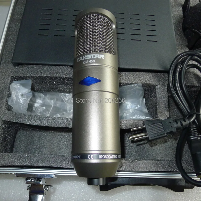 Takstar cm-450-l суперкардиоида трубка профессиональный конденсаторный РАДИОВЕЩАТЕЛЬНЫЙ Микрофон Студийный микрофон для записи алюминиевая коробка