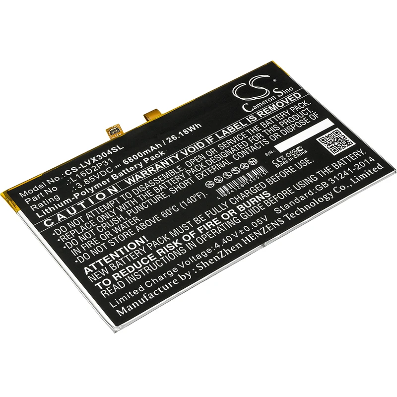 Обновленная батарея Cameron Sino для Lenovo L16D2P31 Tablet Battery Li Polymer 6800 mAh/26 18wh|Цифровые
