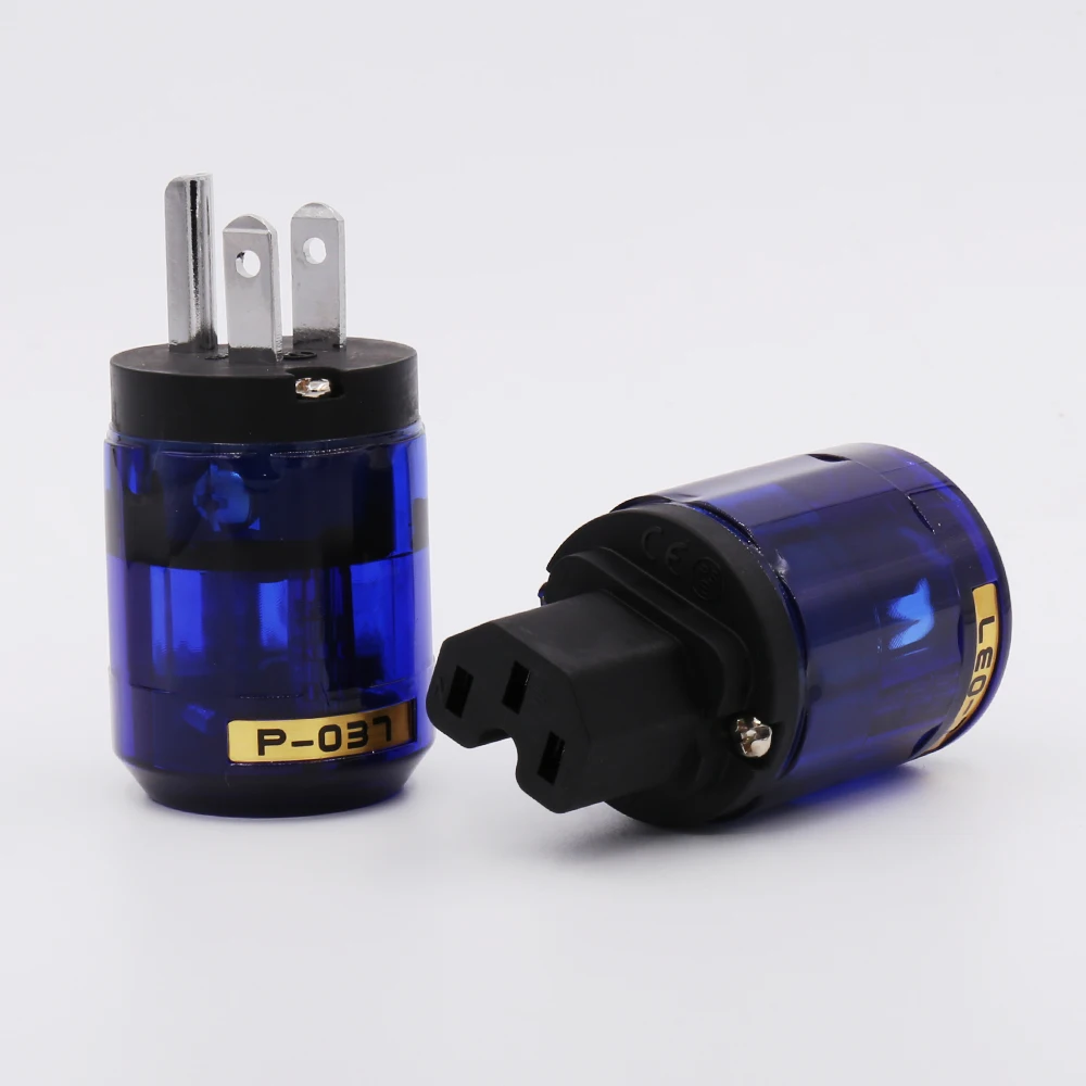 

P037+C037 pure copper Rhodium Plated Male Female AC Power Plug