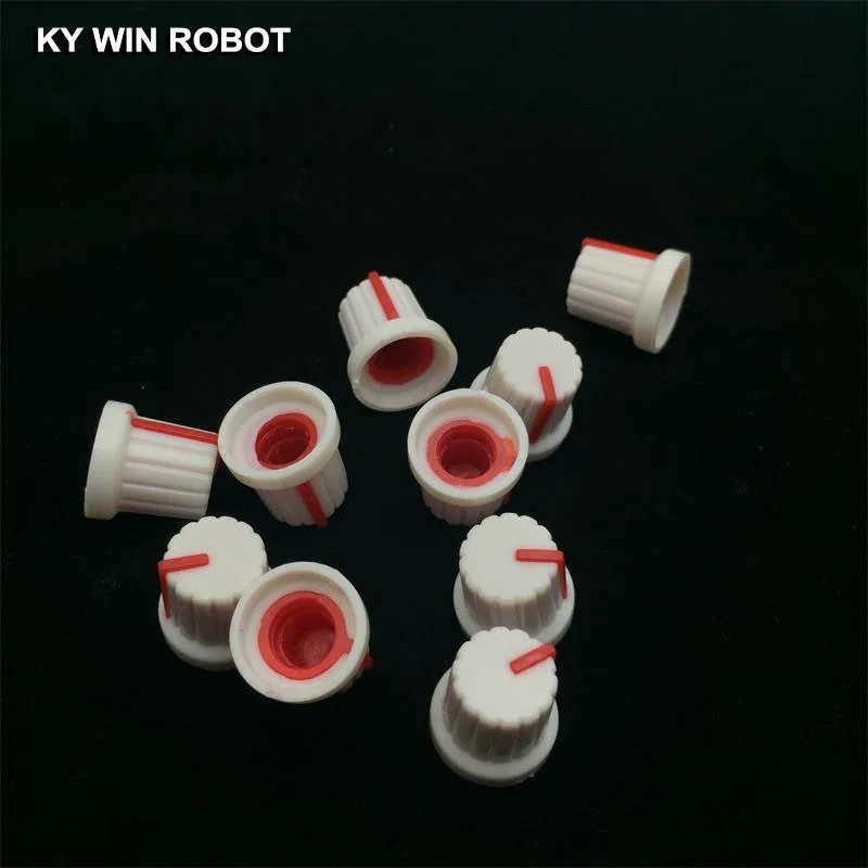 10 шт./лот Red регулятор громкости вращающиеся ручки для 6 мм Dia Knurled вал потенциометр