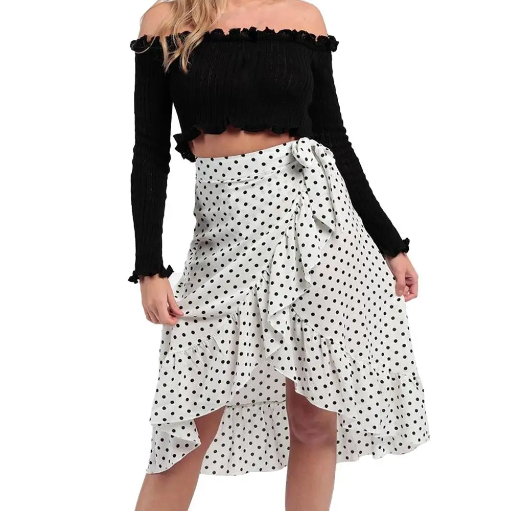 Женские Летние шифоновые юбки юбка средней длины с завышенной талией бантом и