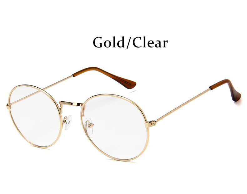 Gold Clear Солнцезащитные очки wo мужские винтажные овальные классические солнцезащитные очки мужские женские круглые цветные линзы Солнцезащитные очки женские очки тренд - Цвет линз: Gold Clear