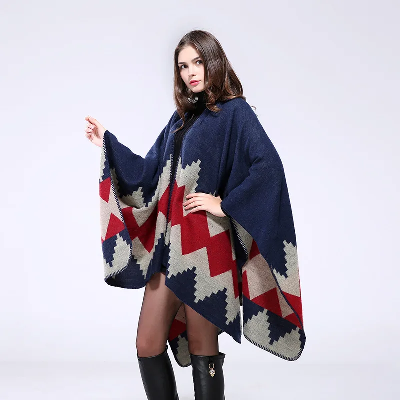 FXAASS новая осенняя/зимняя шаль Модное пончо AZTEC женский шарф роскошный