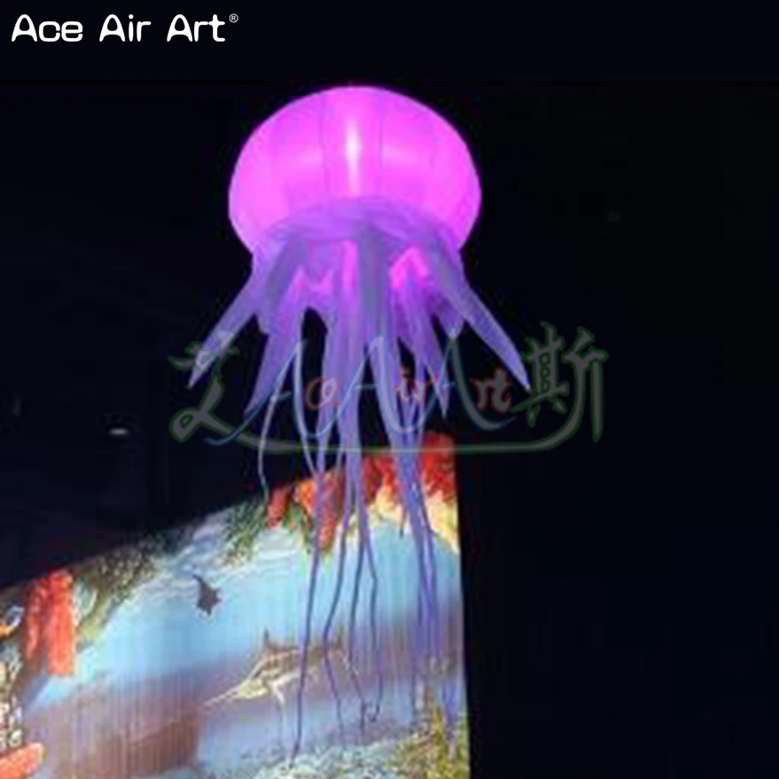 

4 PCS Colorful Illuminating Lights Inflatable Papuan Jellyfish Jelly Fish Decoration for Shows and Party