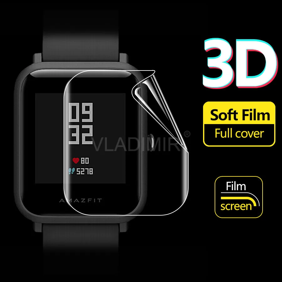 3D мягкая ТПУ Прозрачная защитная пленка для экрана Xiaomi Huami Amazfit Bip Youth Verge 3 Stratos 2
