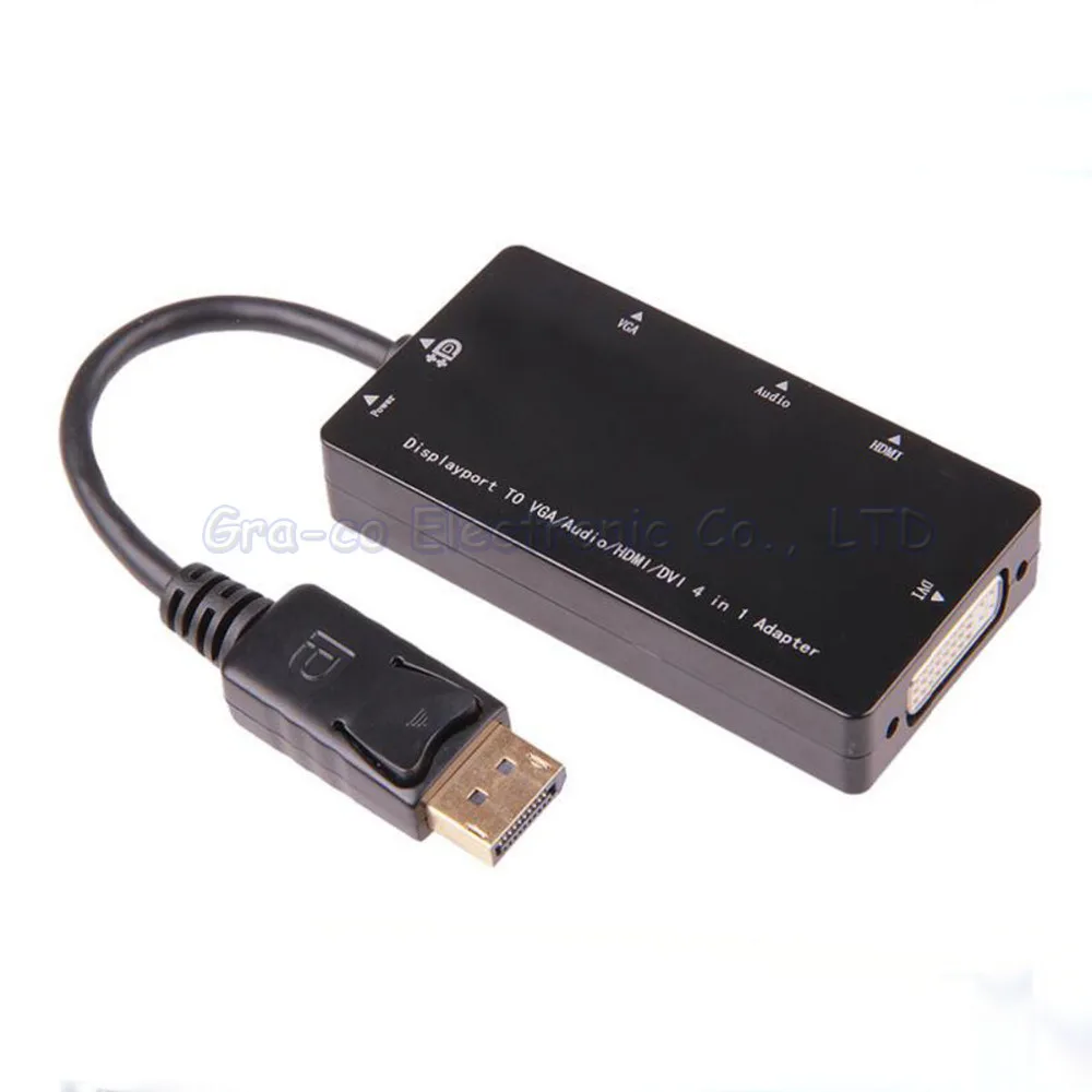 1 шт./лот широко используемый переходник DP к HDMI VGA DVI Audio 4 в Кабель адаптер Displayport