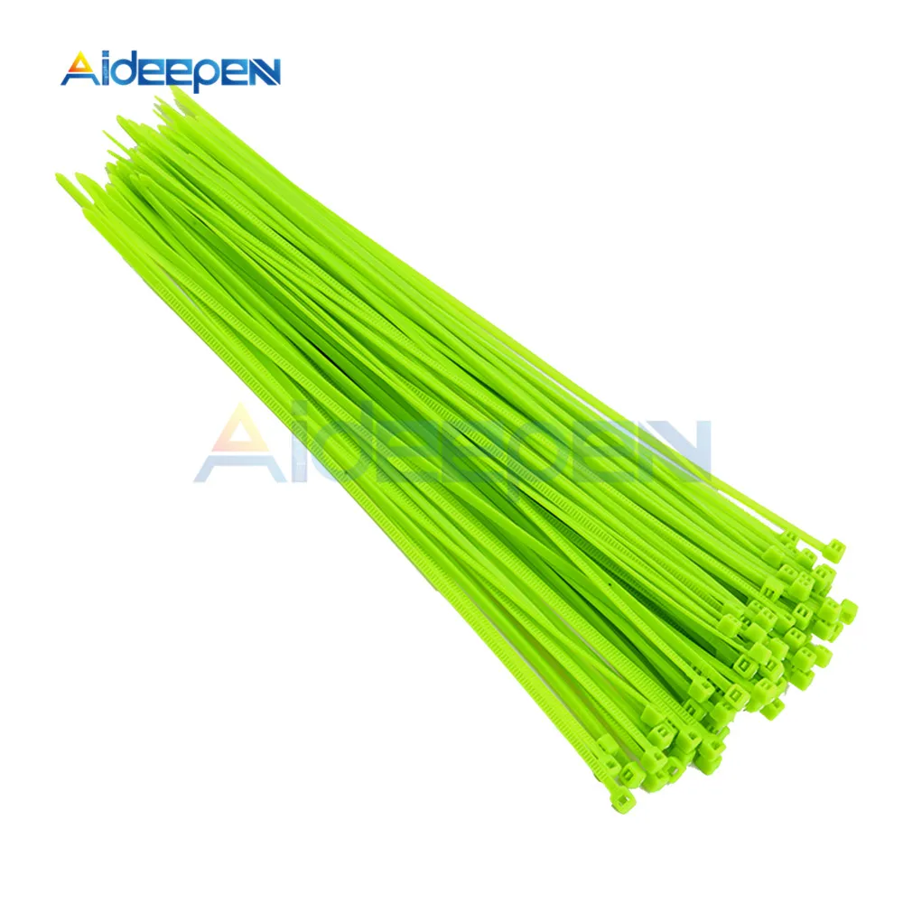 Light Green 100 шт./пакет 200 мм самоблокирующиеся Нейлоновые кабельные стяжки 8 дюймов 12 цветов Пластик молния галстук-бабочка для проволочного бандажа Обёрточная бумага ремни для крепления кабеля - Цвет: Light Green